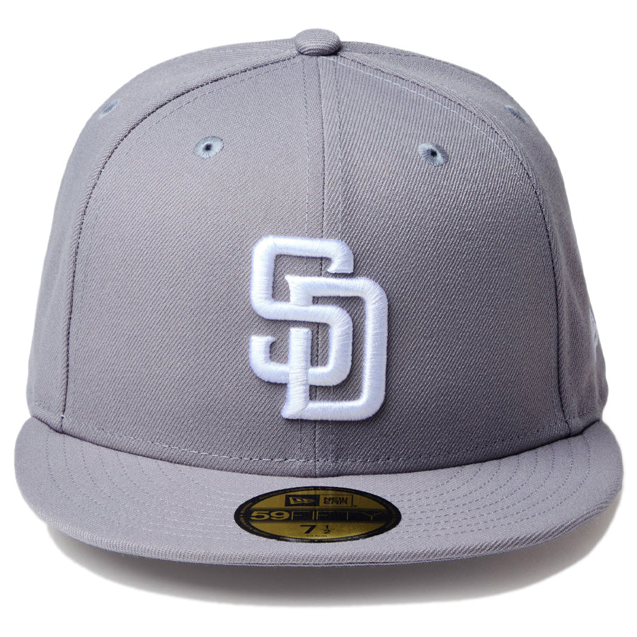 ニューエラ キャップ NEW ERA CAP MLB 59FIFTY サンディエゴ パドレス グレー ホワイト 14942683 正面