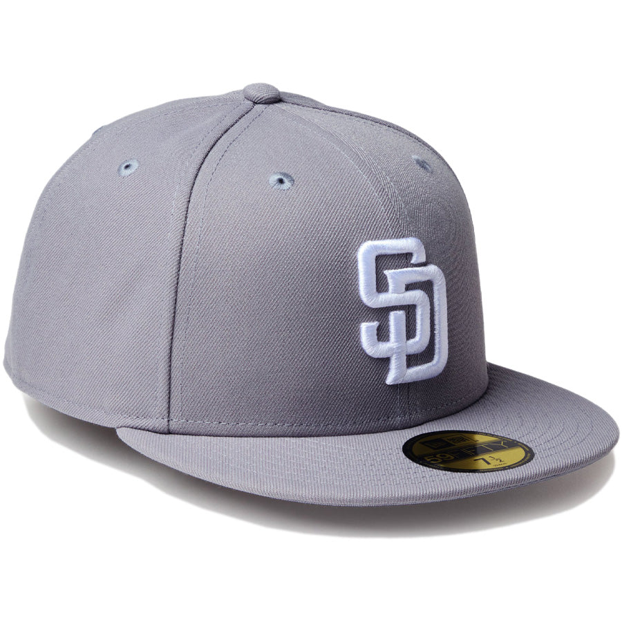 ニューエラ キャップ NEW ERA CAP MLB 59FIFTY サンディエゴ パドレス グレー ホワイト 14942683 左斜め前