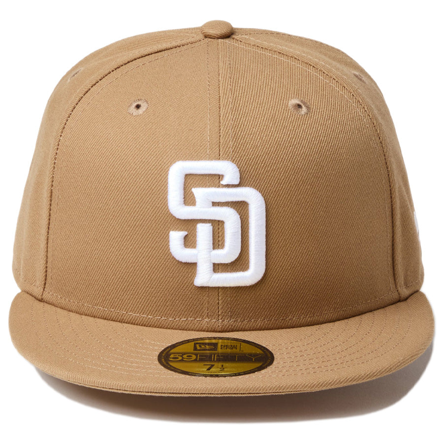 ニューエラ キャップ NEW ERA CAP MLB 59FIFTY サンディエゴ パドレス カーキ ホワイト 14942682 正面
