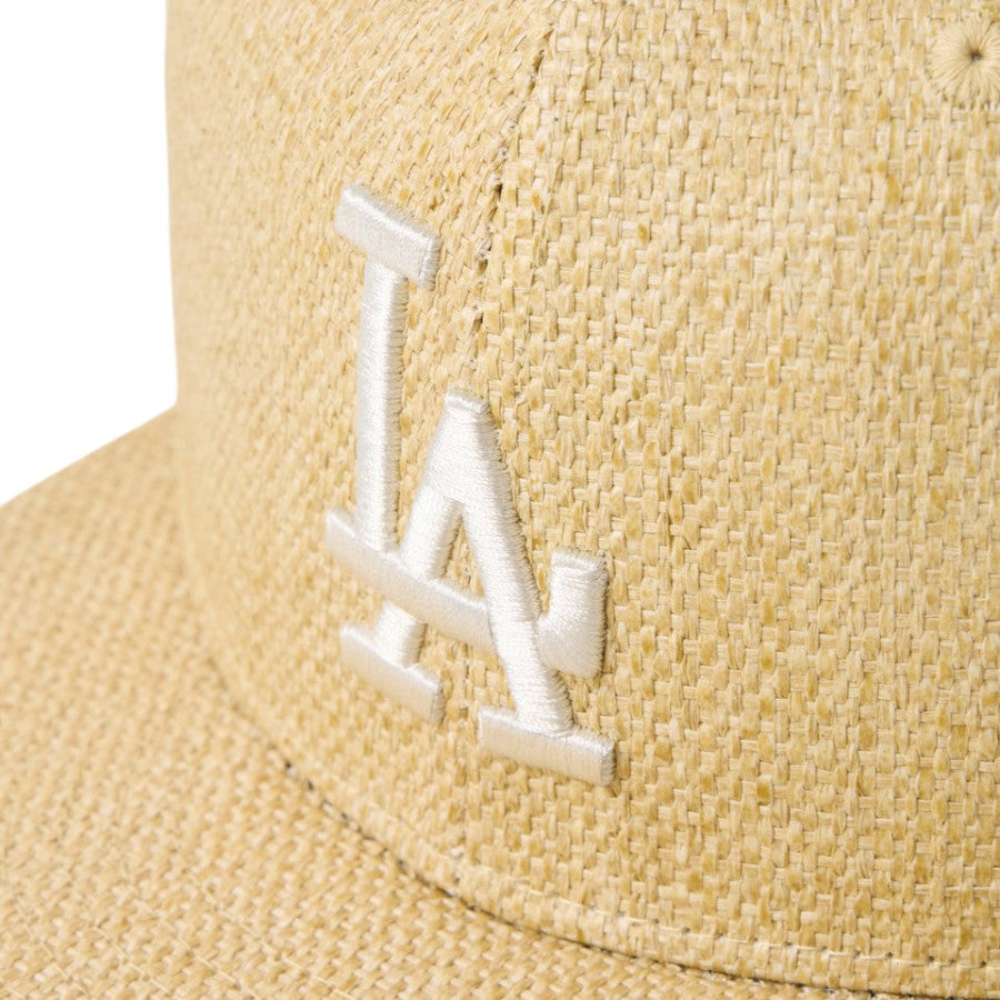 ニューエラ キャップ 帽子 NEW ERA CAP 59FIFTY ロサンゼルス ドジャース Paper Straw ナチュラル 14745165 フロントロゴ