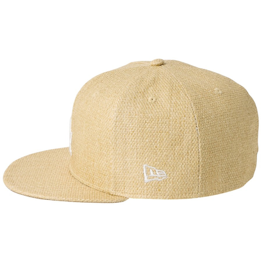 ニューエラ キャップ 帽子 NEW ERA CAP 59FIFTY ロサンゼルス ドジャース Paper Straw ナチュラル 14745165 左サイド