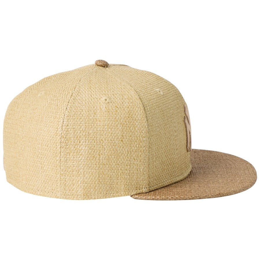 ニューエラ キャップ 帽子 NEW ERA CAP 59FIFTY ニューヨーク ヤンキース Paper Straw ナチュラル カーキ 14745147 右サイド
