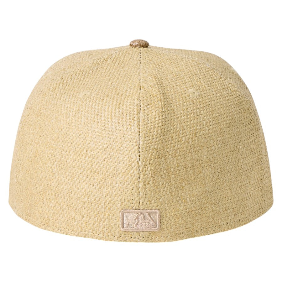 ニューエラ キャップ 帽子 NEW ERA CAP 59FIFTY ニューヨーク ヤンキース Paper Straw ナチュラル カーキ 14745147 背面
