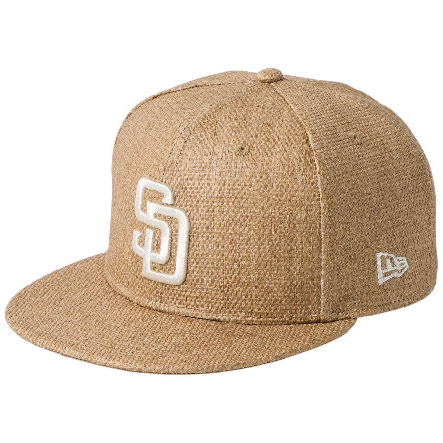 ニューエラ キャップ 帽子 NEW ERA CAP 59FIFTY サンディエゴ パドレス Paper Straw ペーパー カーキ 14745140 右斜め前
