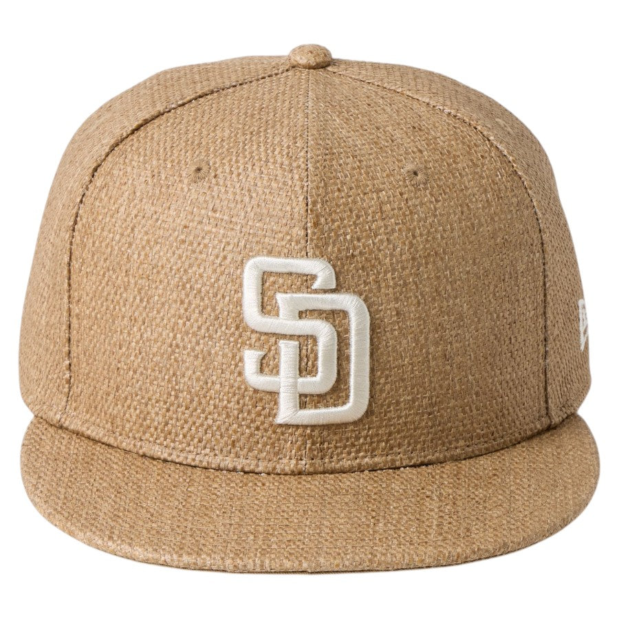ニューエラ キャップ 帽子 NEW ERA CAP 59FIFTY サンディエゴ パドレス Paper Straw ペーパー カーキ 14745140 正面