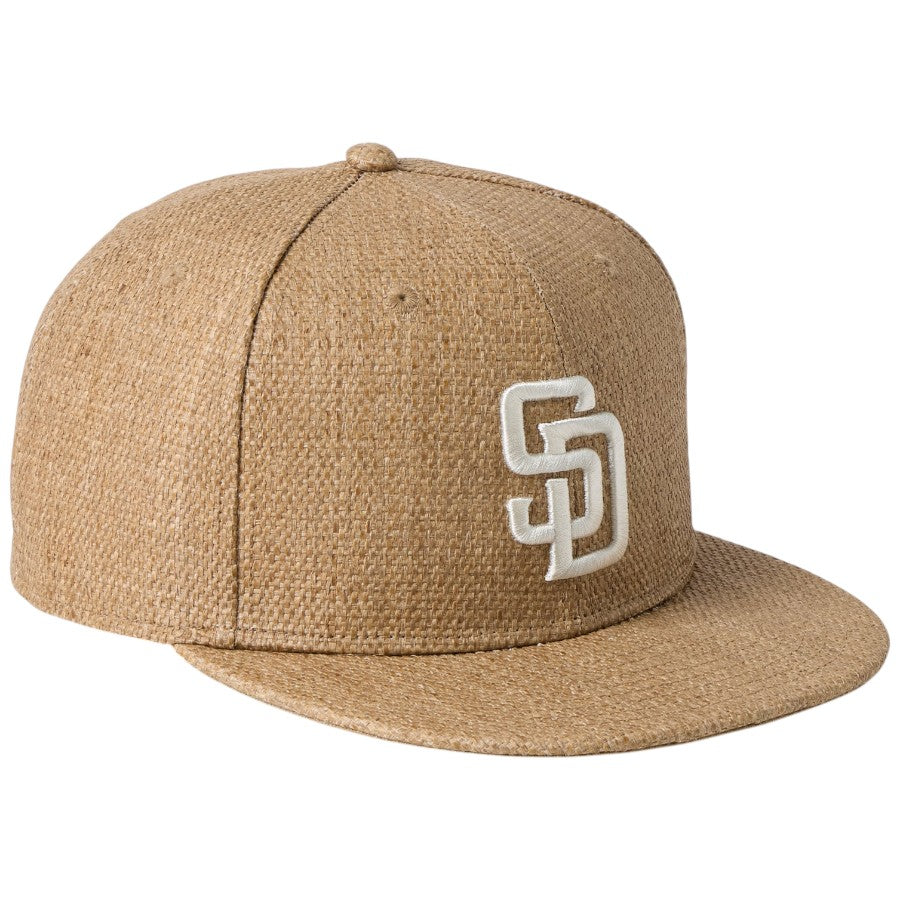ニューエラ キャップ 帽子 NEW ERA CAP 59FIFTY サンディエゴ パドレス Paper Straw ペーパー カーキ 14745140 左斜め前