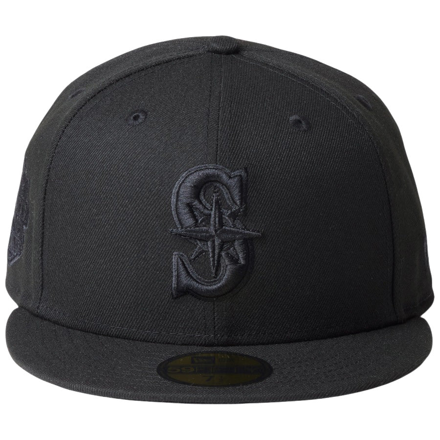 ニューエラ キャップ 帽子 NEW ERA CAP 59FIFTY シアトル マリナーズ MLB Black on Black ブラック/ブラック 14745138 正面