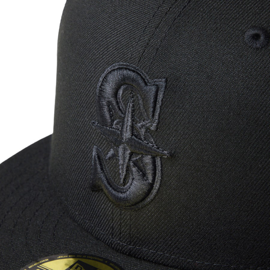 ニューエラ キャップ 帽子 NEW ERA CAP 59FIFTY シアトル マリナーズ MLB Black on Black ブラック/ブラック 14745138 フロントロゴ