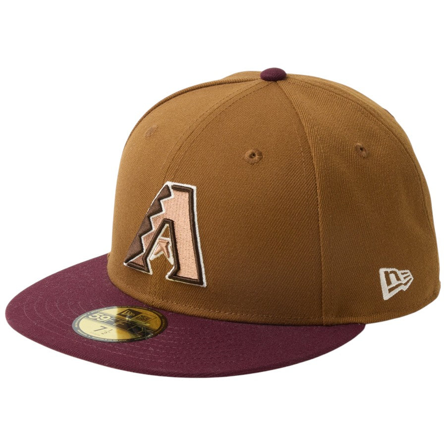 ニューエラ キャップ 帽子 NEW ERA CAP 59FIFTY Mocha Mousse モカ ムース COFFEE アリゾナ ダイヤモンドバックス トーステッドピーナッツ フロステッドバー 14745192 右斜め前