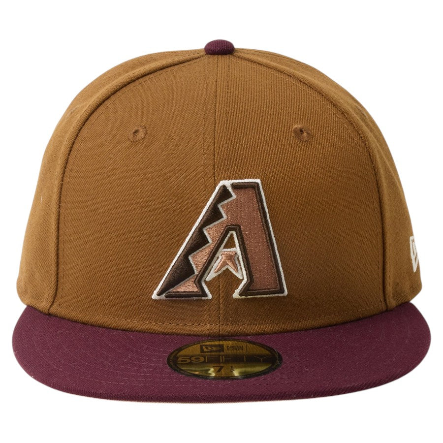 ニューエラ キャップ 帽子 NEW ERA CAP 59FIFTY Mocha Mousse モカ ムース COFFEE アリゾナ ダイヤモンドバックス トーステッドピーナッツ フロステッドバー 14745192 正面