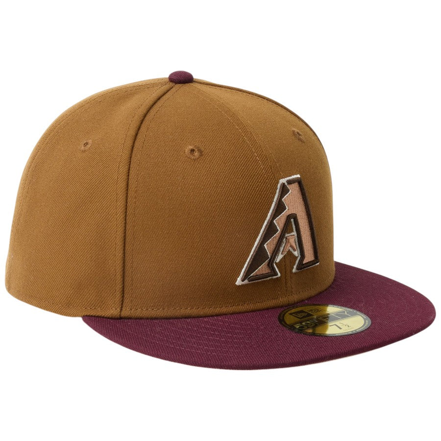 ニューエラ キャップ 帽子 NEW ERA CAP 59FIFTY Mocha Mousse モカ ムース COFFEE アリゾナ ダイヤモンドバックス トーステッドピーナッツ フロステッドバー 14745192 左斜め前