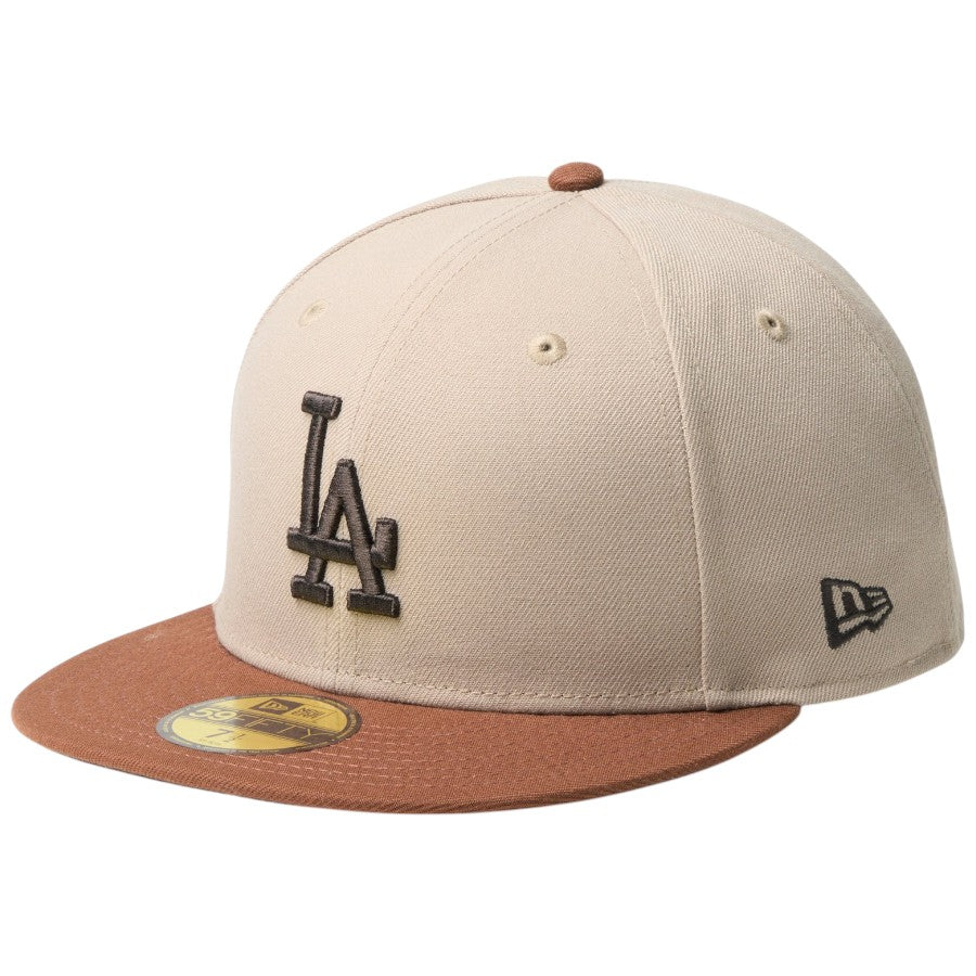 ニューエラ キャップ 帽子 NEW ERA CAP 59FIFTY Mocha Mousse モカ ムース COFFEE ロサンゼルス ドジャース アッシュブラウン ティラミス 14745169 右斜め前