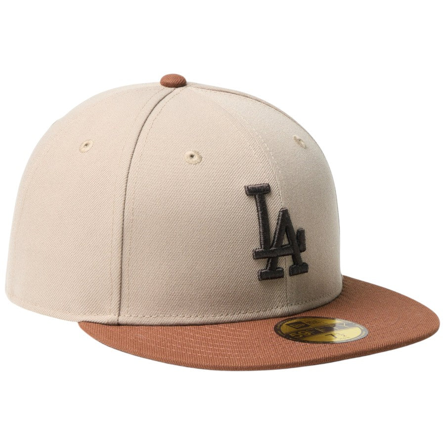 ニューエラ キャップ 帽子 NEW ERA CAP 59FIFTY Mocha Mousse モカ ムース COFFEE ロサンゼルス ドジャース アッシュブラウン ティラミス 14745169 左斜め前