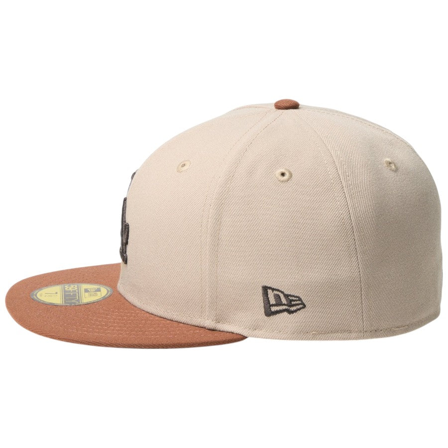 ニューエラ キャップ 帽子 NEW ERA CAP 59FIFTY Mocha Mousse モカ ムース COFFEE ロサンゼルス ドジャース アッシュブラウン ティラミス 14745169 左サイド