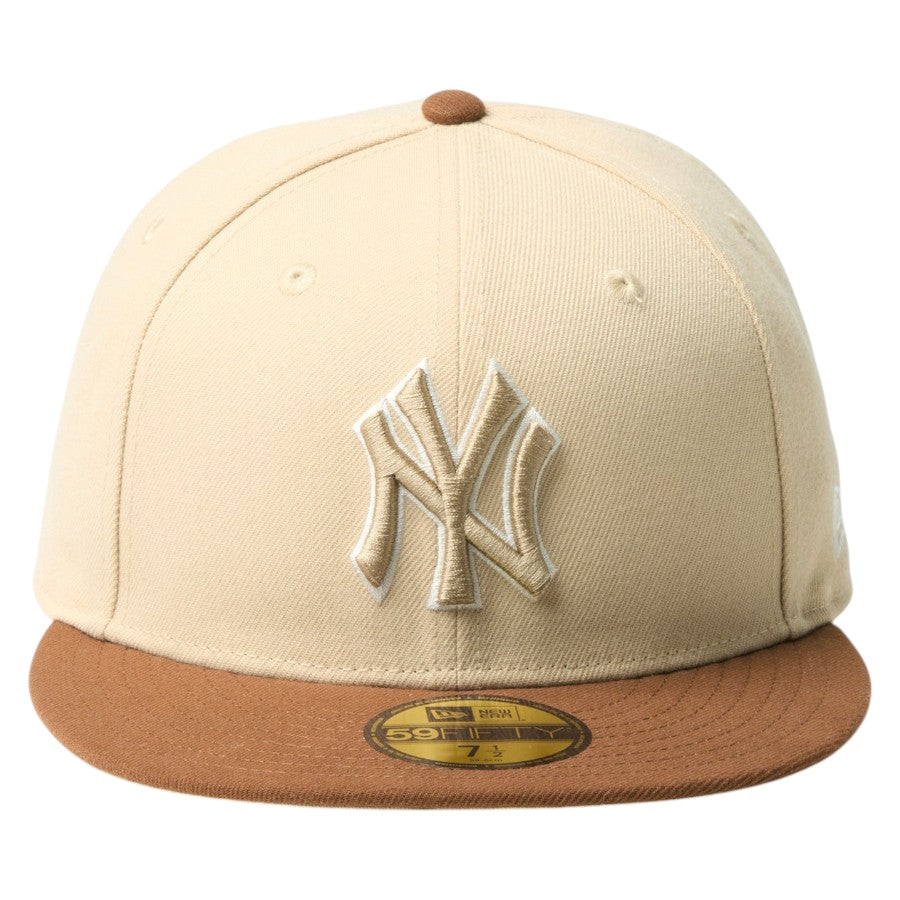 ニューエラ キャップ 帽子 NEW ERA CAP 59FIFTY Mocha Mousse モカ ムース COFFEE ニューヨーク ヤンキース オーツミルク/トッフィー 14745151 正面