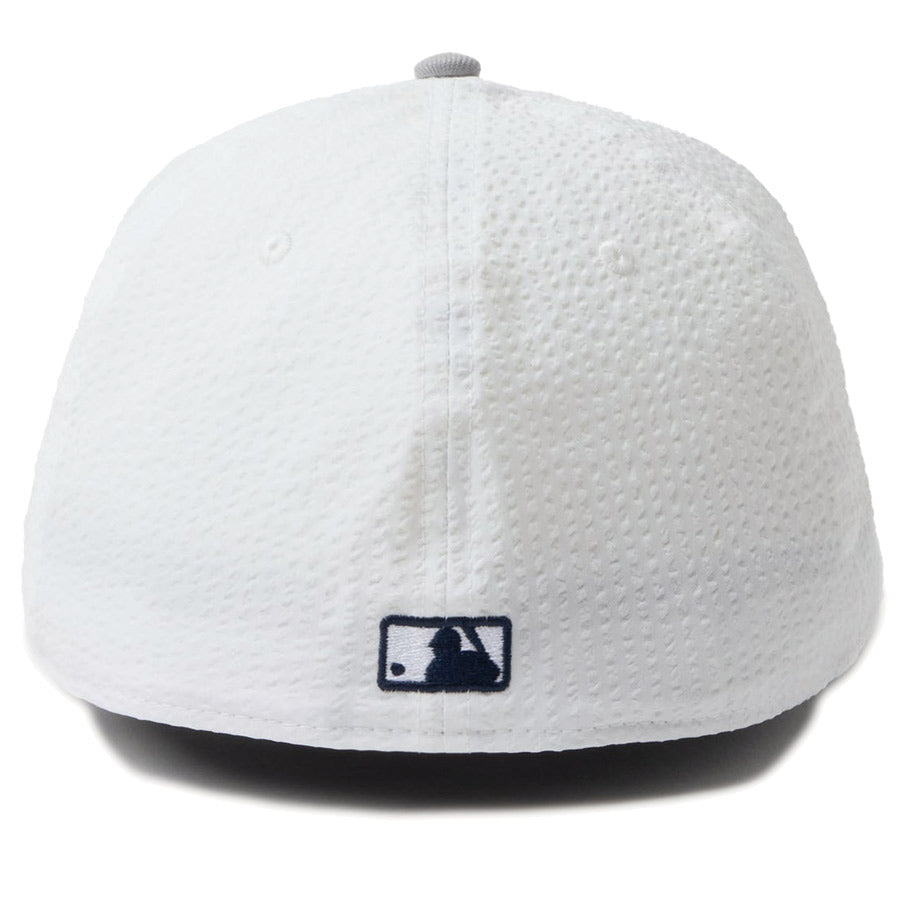 ニューエラ キャップ NEW ERA 59FIFTY ソフトバックラム Soft Buckram MLB シアサッカー Seersucker ロサンゼルス ドジャース ホワイト/グレー 14745161 リア