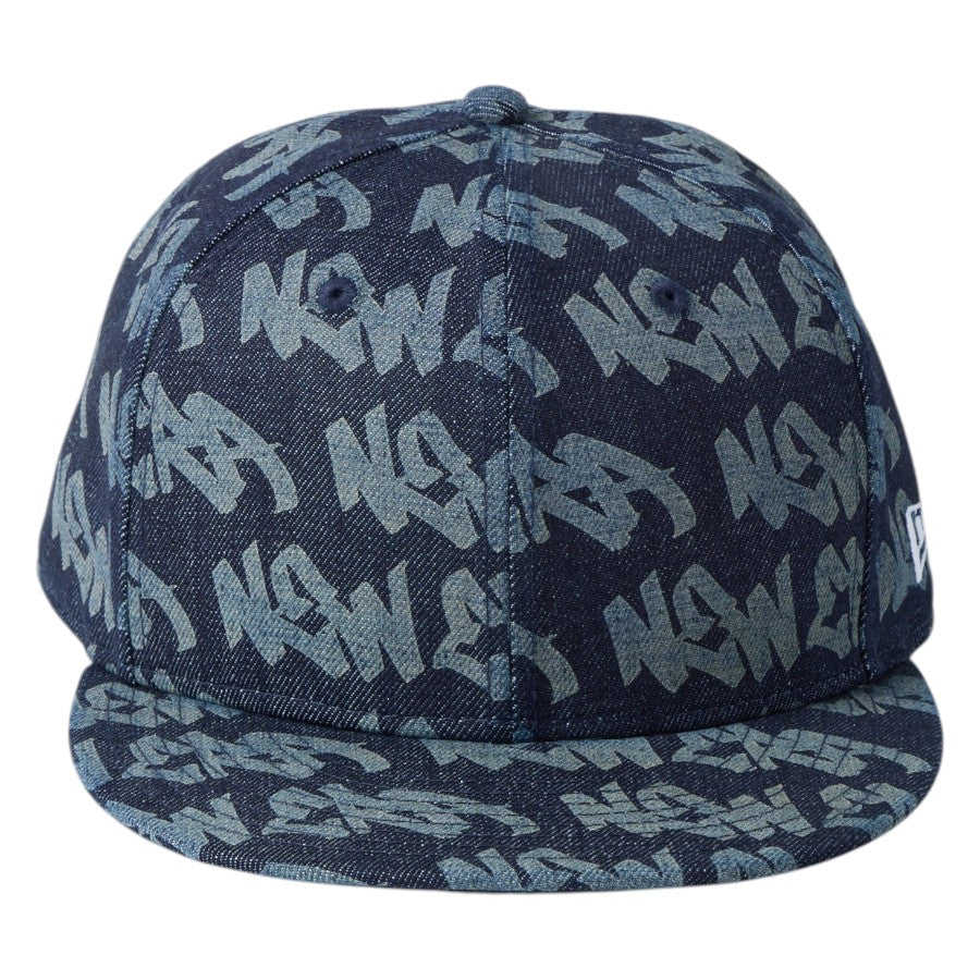 ニューエラ キャップ 帽子 NEW ERA CAP 9FIFTY Laser Burn Out レーザー加工 インディゴ デニム 14744821 正面