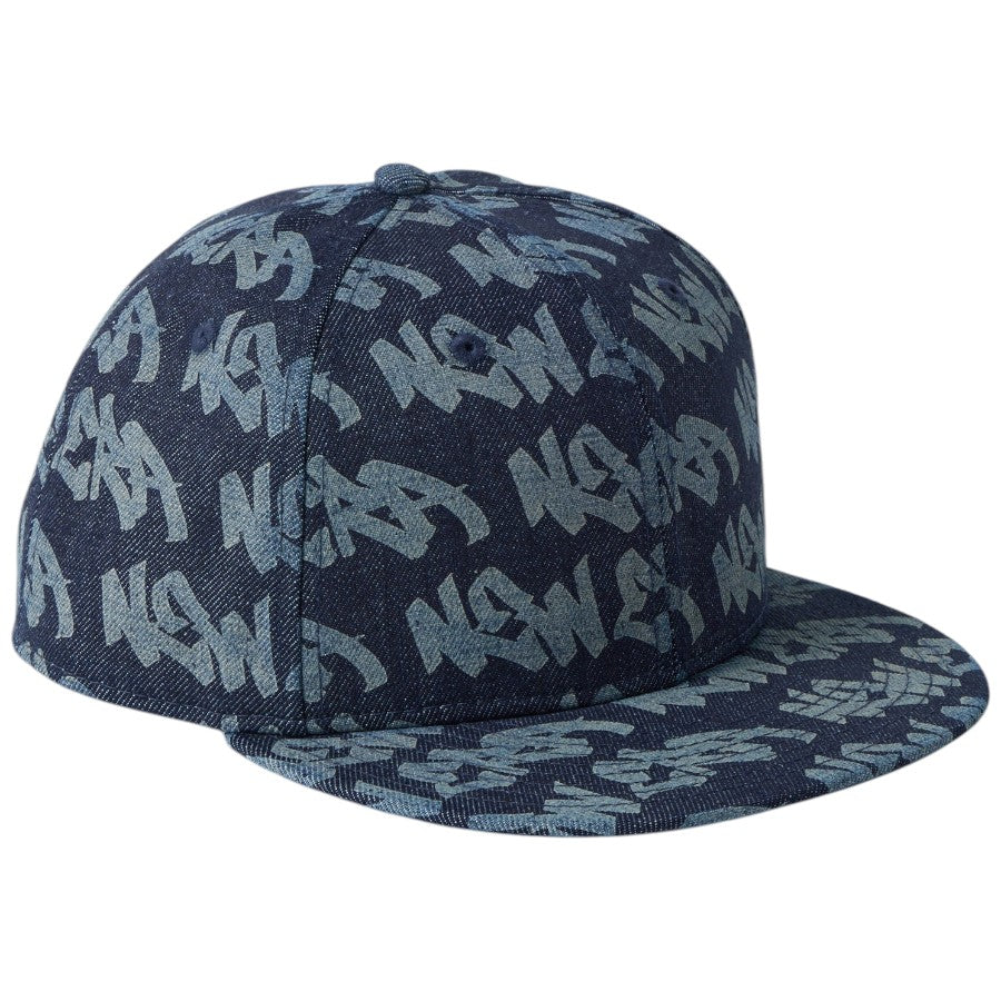 ニューエラ キャップ 帽子 NEW ERA CAP 9FIFTY Laser Burn Out レーザー加工 インディゴ デニム 14744821 左斜め前