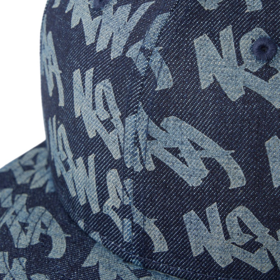 ニューエラ キャップ 帽子 NEW ERA CAP 9FIFTY Laser Burn Out レーザー加工 インディゴ デニム 14744821 フロント