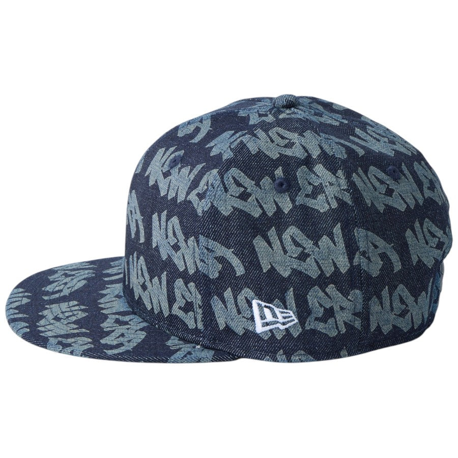 ニューエラ キャップ 帽子 NEW ERA CAP 9FIFTY Laser Burn Out レーザー加工 インディゴ デニム 14744821 左サイド