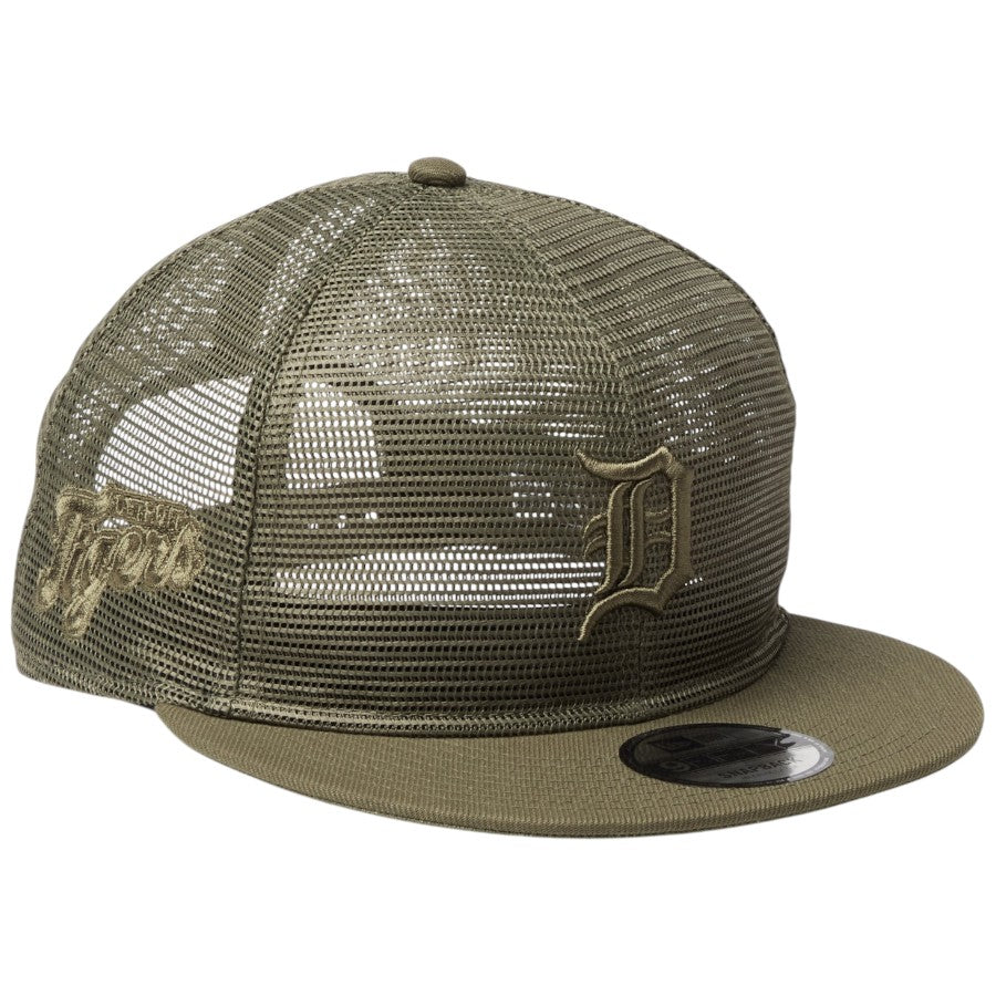 ニューエラ キャップ 帽子 NEW ERA CAP 9FIFTY All Mesh オール メッシュ デトロイト タイガース ニューオリーブ 14744829 左斜め前