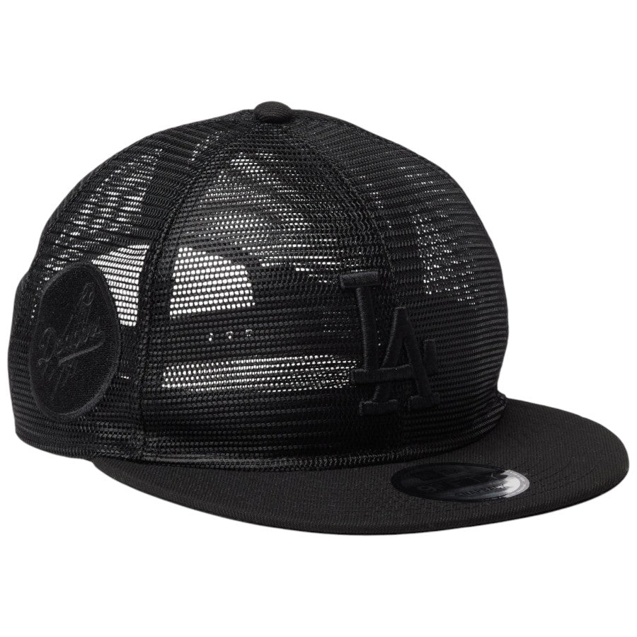 ニューエラ キャップ 帽子 NEW ERA CAP 9FIFTY All Mesh オール メッシュ ロサンゼルス ドジャース ブラック 14744828 左斜め前