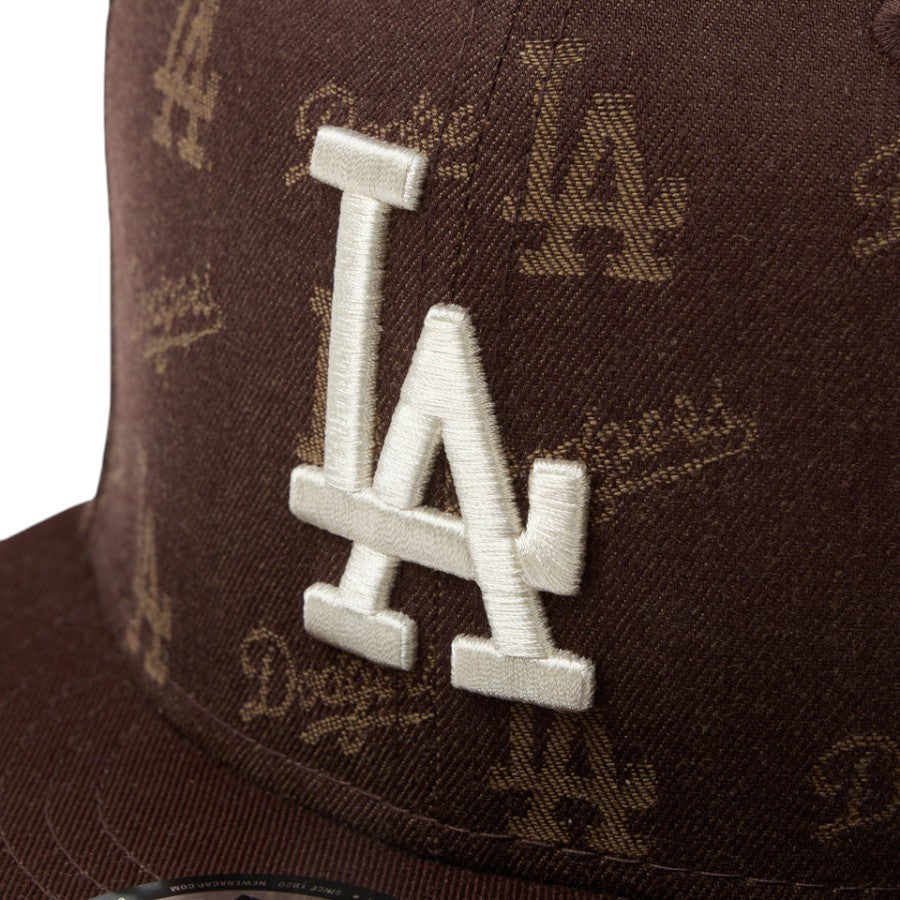 ニューエラ キャップ 帽子 NEW ERA CAP 9FIFTY MLB Jacquard ジャカード ロサンゼルス ドジャース ブラウン 14744818 フロントロゴ