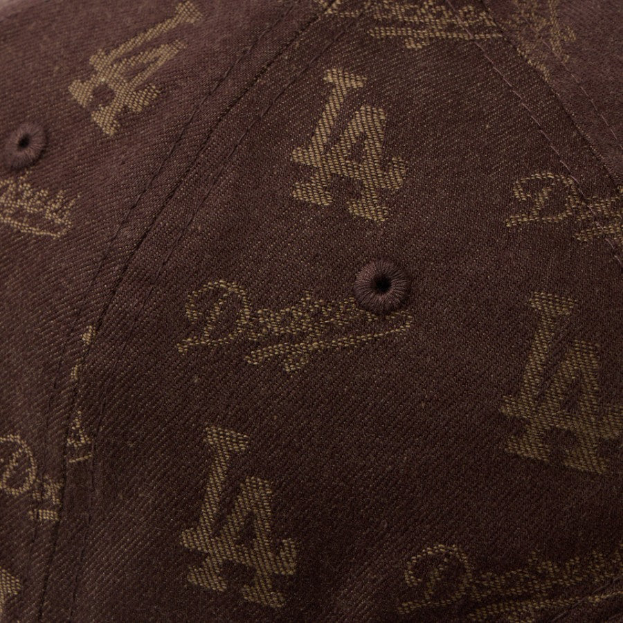 ニューエラ キャップ 帽子 NEW ERA CAP 9FIFTY MLB Jacquard ジャカード ロサンゼルス ドジャース ブラウン 14744818 生地