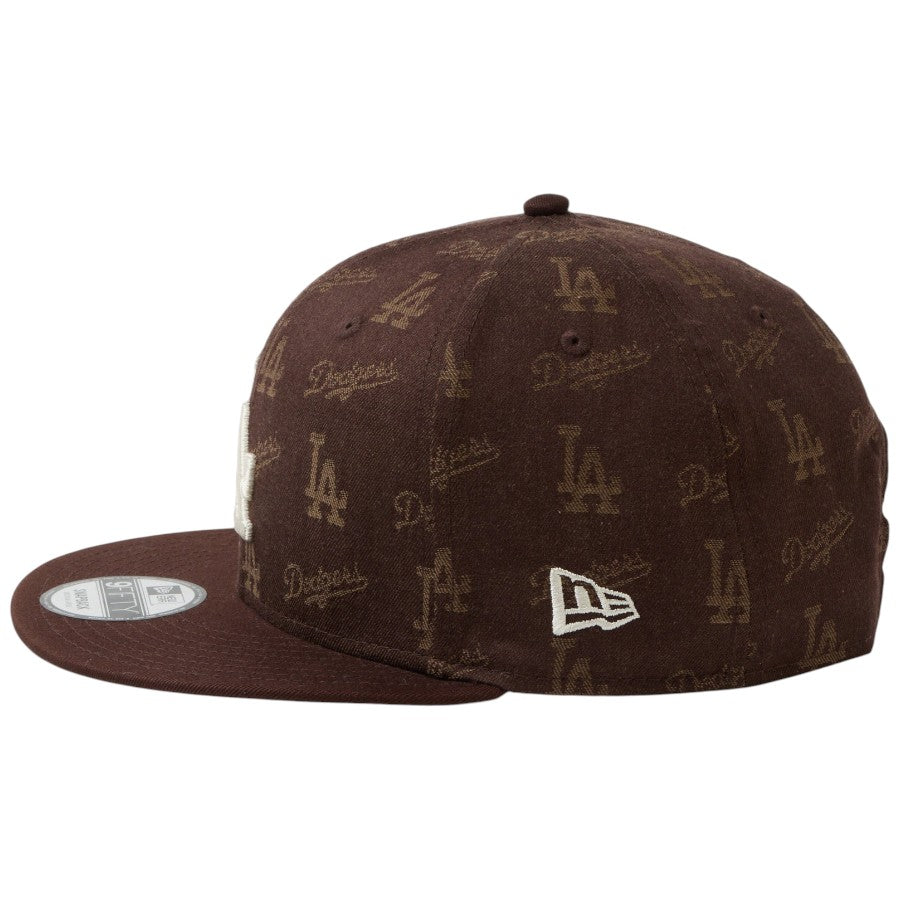 ニューエラ キャップ 帽子 NEW ERA CAP 9FIFTY MLB Jacquard ジャカード ロサンゼルス ドジャース ブラウン 14744818 左サイド