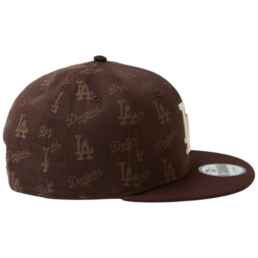 ニューエラ キャップ 帽子 NEW ERA CAP 9FIFTY MLB Jacquard ジャカード ロサンゼルス ドジャース ブラウン 14744818 右サイド