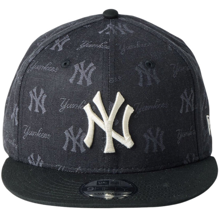 ニューエラ キャップ 帽子 NEW ERA CAP 9FIFTY MLB Jacquard ジャカード ニューヨーク ヤンキース ブラック 14744812 正面