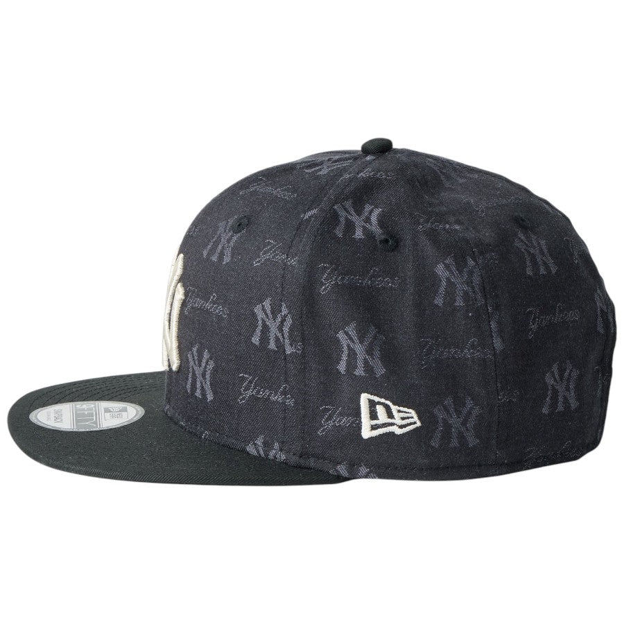 ニューエラ キャップ 帽子 NEW ERA CAP 9FIFTY MLB Jacquard ジャカード ニューヨーク ヤンキース ブラック 14744812 左サイド