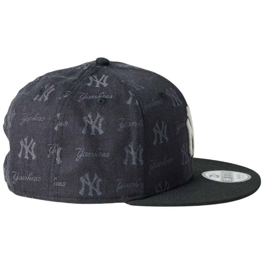 ニューエラ キャップ 帽子 NEW ERA CAP 9FIFTY MLB Jacquard ジャカード ニューヨーク ヤンキース ブラック 14744812 右サイド