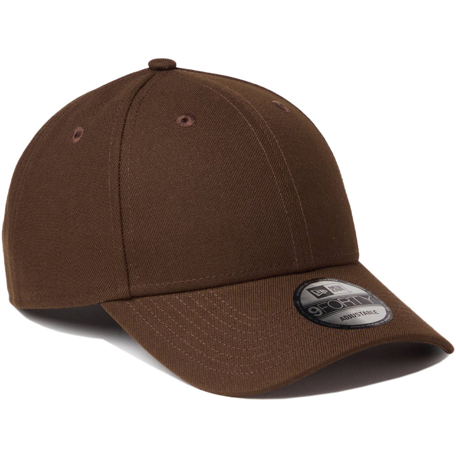 ニューエラ キャップ 帽子 NEW ERA CAP 9FORTY ベーシック 無地 ウォルナット/ストーンホワイト 14942644 左斜め前