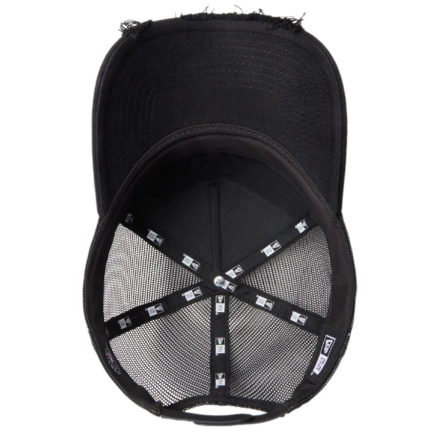 ニューエラ キャップ NEW ERA CAP 9FORTY A-Frame トラッカー MLB Damaged Cap ダメージ ニューヨーク ヤンキース ブラック 14744899 アンダーバイザー