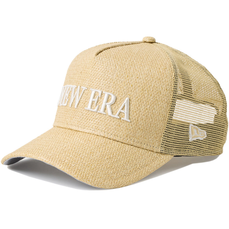 ニューエラ メッシュ キャップ 帽子 NEW ERA CAP 9FORTY A-Frame トラッカー Paper ペーパー ゴルフ ナチュラル 14747266  右斜め前