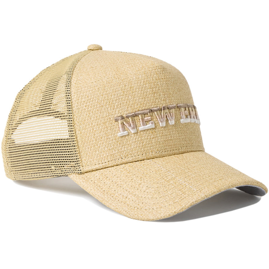 ニューエラ メッシュ キャップ 帽子 NEW ERA CAP 9FORTY A-Frame トラッカー Paper グラデーションロゴ ゴルフ ナチュラル 14747267 左斜め前