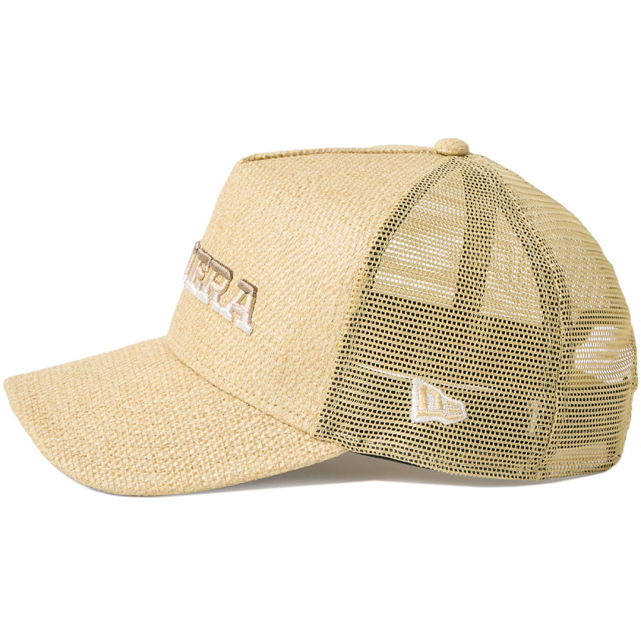 ニューエラ メッシュ キャップ 帽子 NEW ERA CAP 9FORTY A-Frame トラッカー Paper グラデーションロゴ ゴルフ ナチュラル 14747267 左サイド