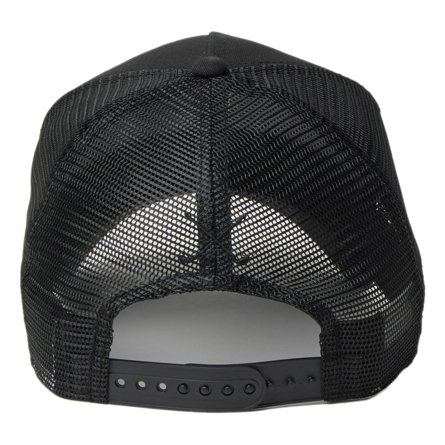 ニューエラ キャップ 帽子 NEW ERA CAP 9FORTY A-Frame トラッカー Vintage PEANUTS ピーナッツ スヌーピー GOLF Circle ロゴ ブラック 14865323 | ゴルフ 背面