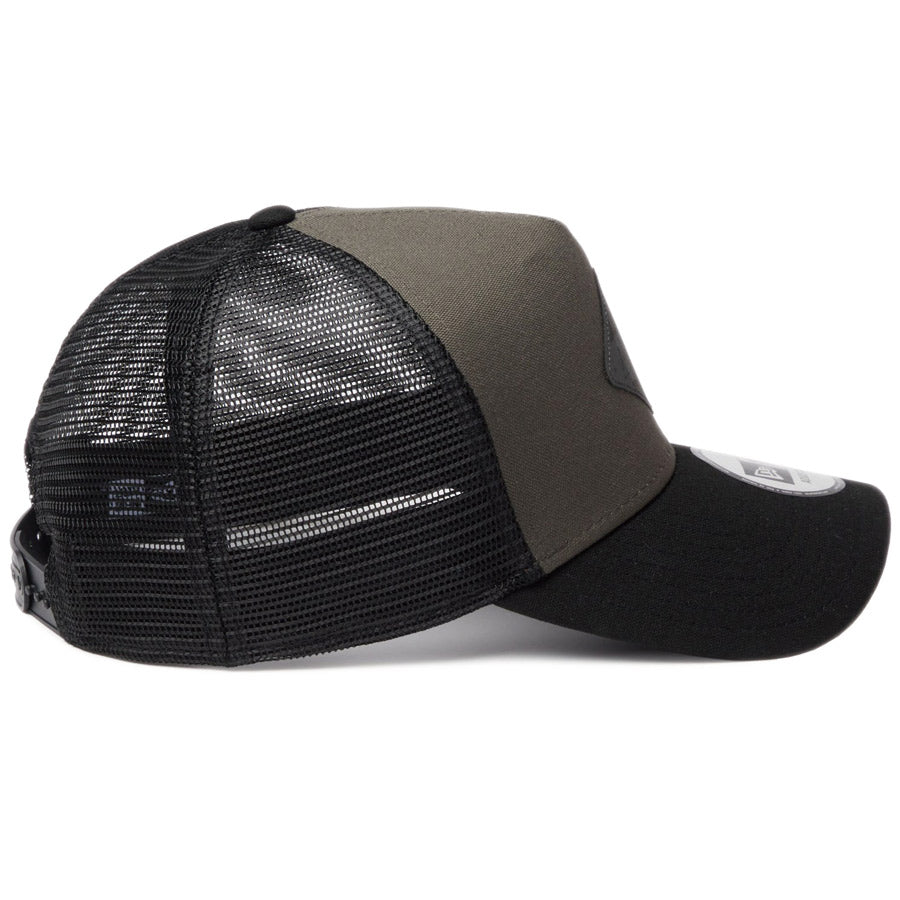 ニューエラ キャップ メッシュ NEW ERA 9FORTY A-Frame トラッカー Duck Canvas ダック キャンバス ダークモス/ブラック 14774384 | アウトドア 右サイド
