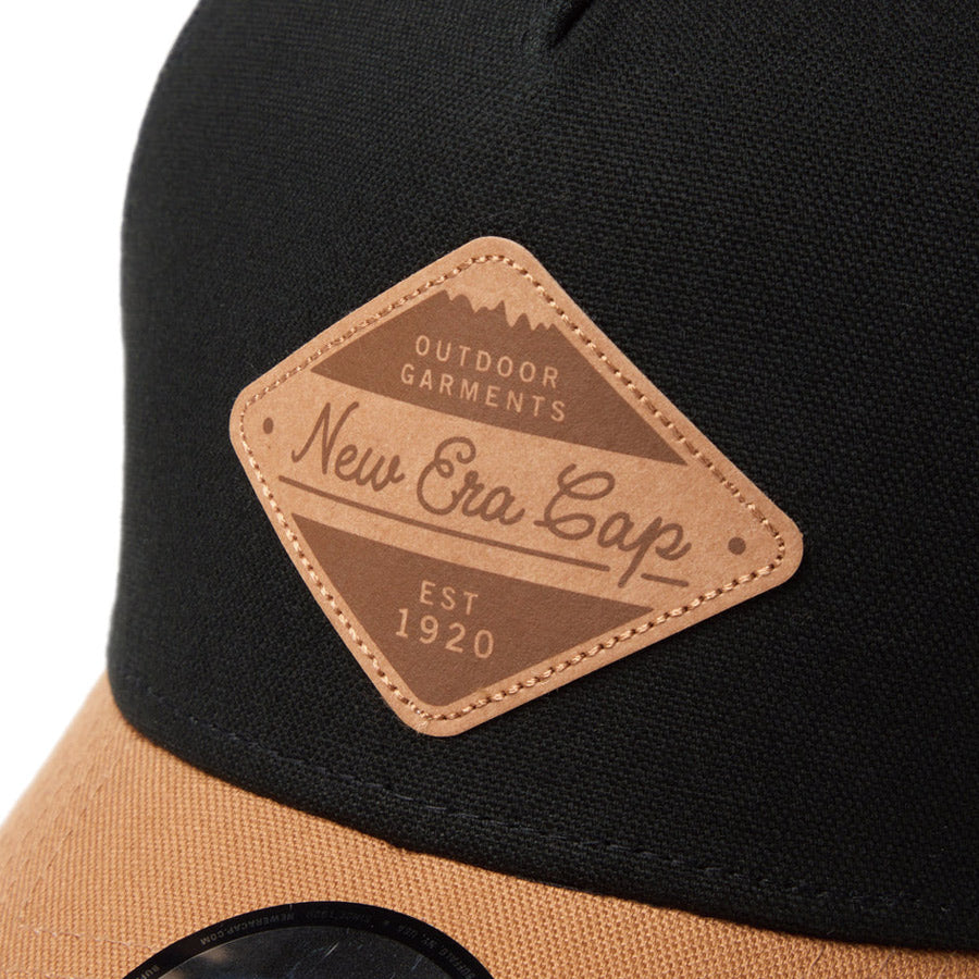 ニューエラ キャップ メッシュ NEW ERA 9FORTY A-Frame トラッカー Duck Canvas ダック キャンバス ブラック/ライトブロンズ 14774385 | アウトドア フロントロゴ