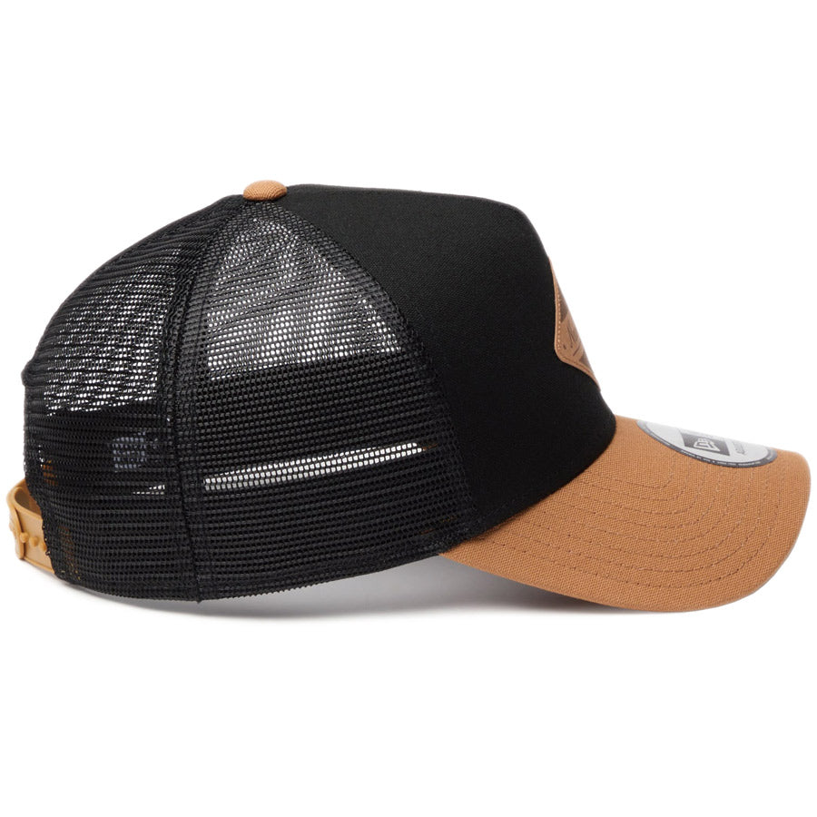 ニューエラ キャップ メッシュ NEW ERA 9FORTY A-Frame トラッカー Duck Canvas ダック キャンバス ブラック/ライトブロンズ 14774385 | アウトドア 右サイド