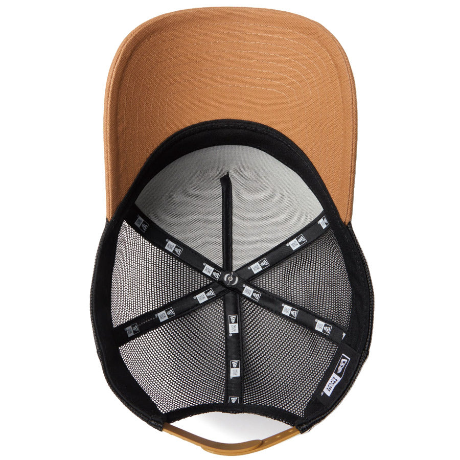 ニューエラ キャップ メッシュ NEW ERA 9FORTY A-Frame トラッカー Duck Canvas ダック キャンバス ブラック/ライトブロンズ 14774385 | アウトドア バイザー裏