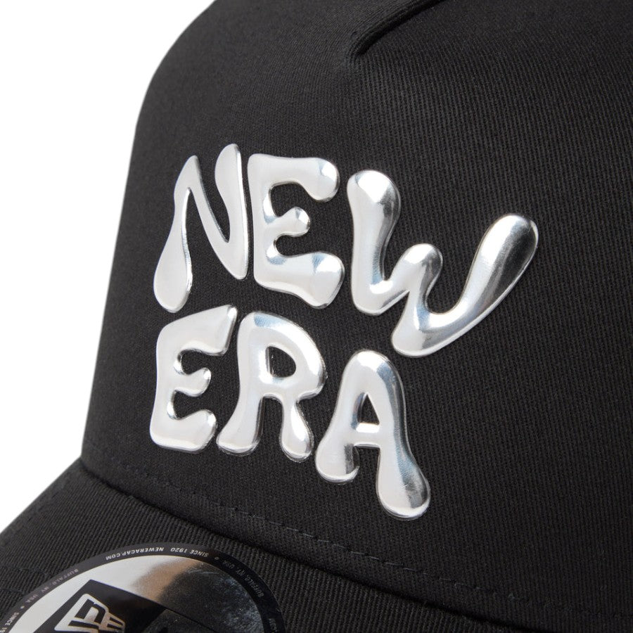 ニューエラ メッシュキャップ NEW ERA CAP 9FORTY A-Frame トラッカー ドリップロゴ TPUロゴ ブラック 14744929 フロントロゴ 