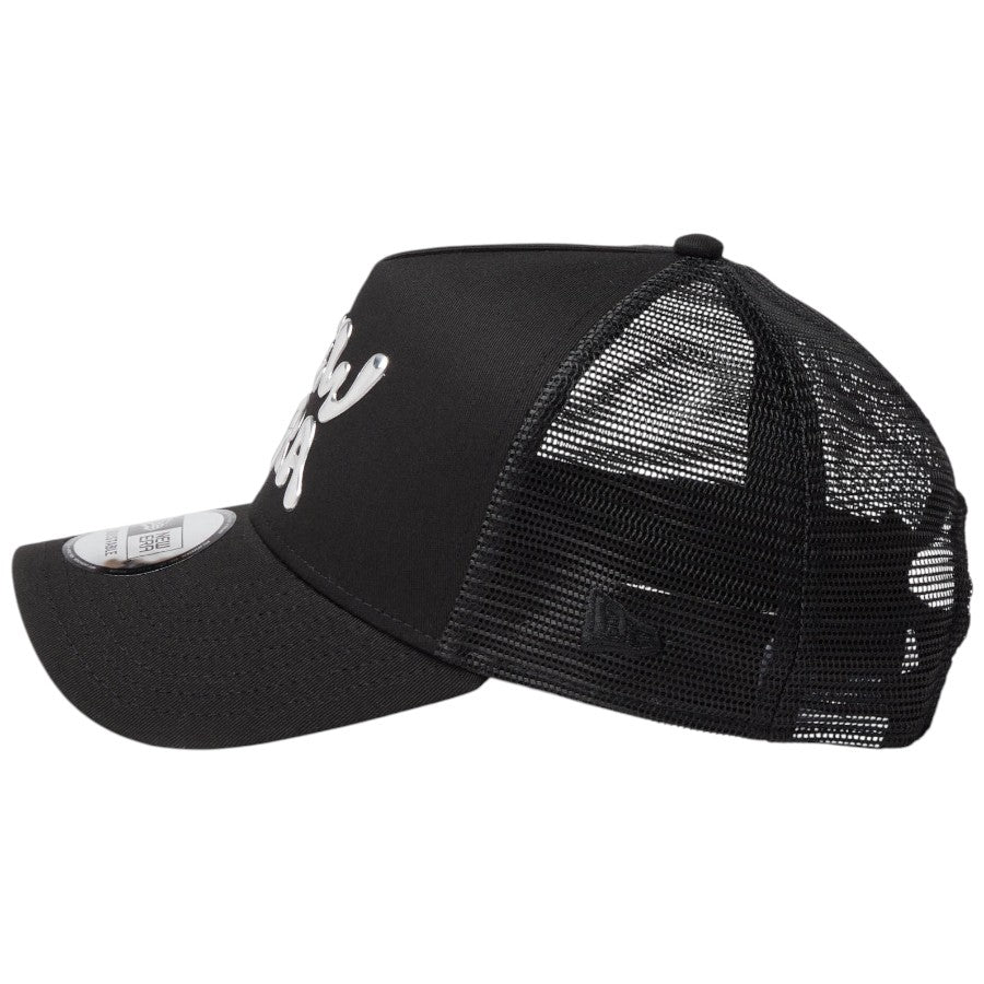 ニューエラ メッシュキャップ NEW ERA CAP 9FORTY A-Frame トラッカー ドリップロゴ TPUロゴ ブラック 14744929 左サイド