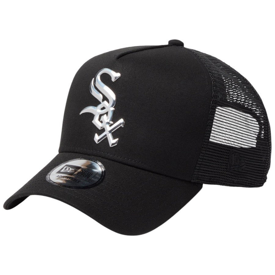 ニューエラ メッシュキャップ NEW ERA CAP 9FORTY A-Frame トラッカー シカゴ ホワイトソックス TPUロゴ ブラック 14744945 右斜め前