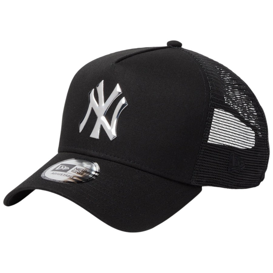 ニューエラ メッシュキャップ  NEW ERA CAP 9FORTY A-Frame トラッカー ニューヨーク ヤンキース TPUロゴ ブラック 14744894 右斜め前