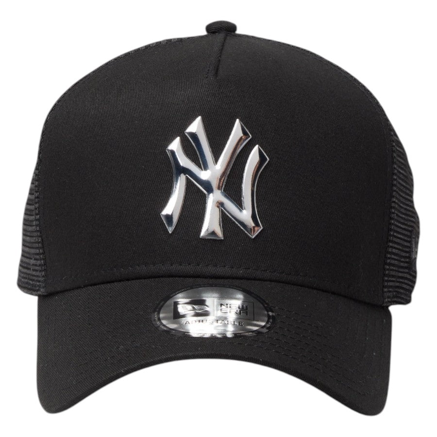 ニューエラ メッシュキャップ  NEW ERA CAP 9FORTY A-Frame トラッカー ニューヨーク ヤンキース TPUロゴ ブラック 14744894 正面
