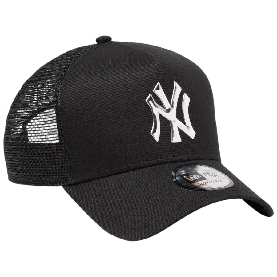 ニューエラ メッシュキャップ  NEW ERA CAP 9FORTY A-Frame トラッカー ニューヨーク ヤンキース TPUロゴ ブラック 14744894 左斜め前
