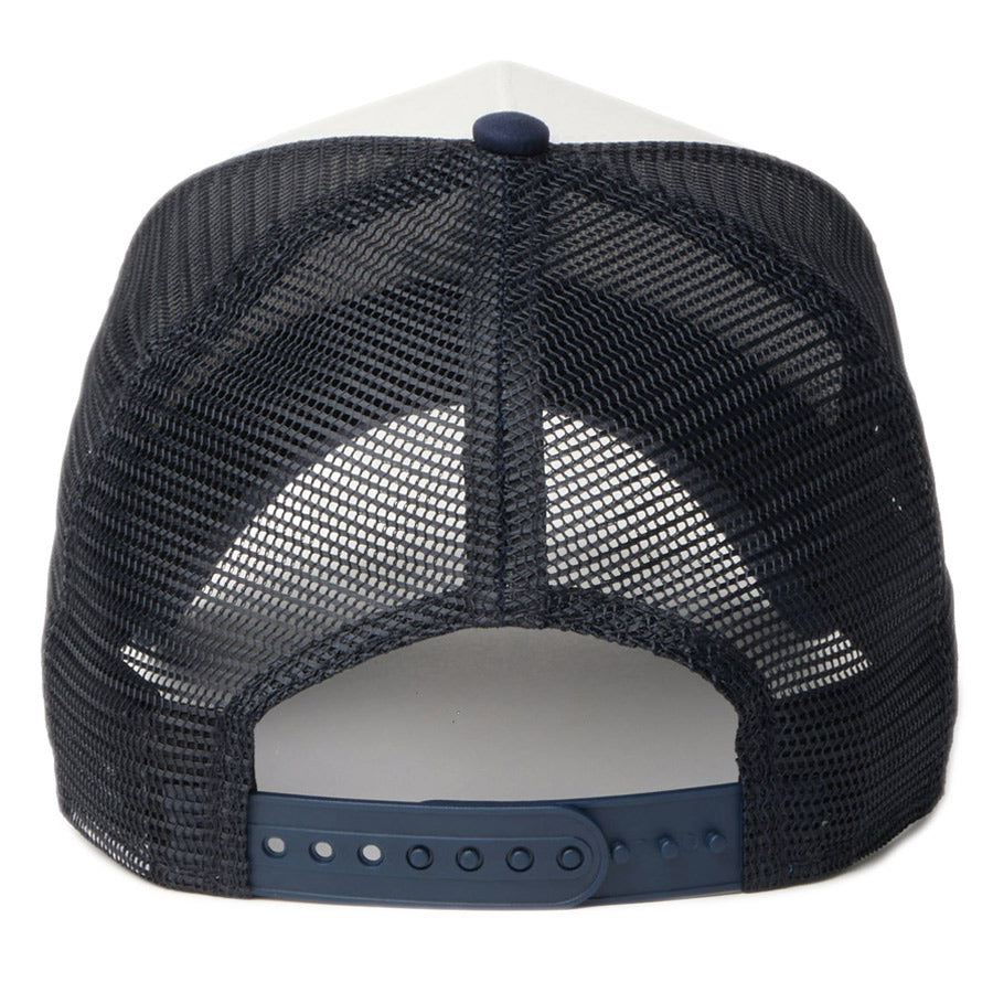 ニューエラ キャップ NEW ERA CAP MLB 9FORTY A-Frame トラッカー Typewriter コットンタイプライター ロサンゼルス ドジャース オフホワイト/ネイビー 14744912 背面